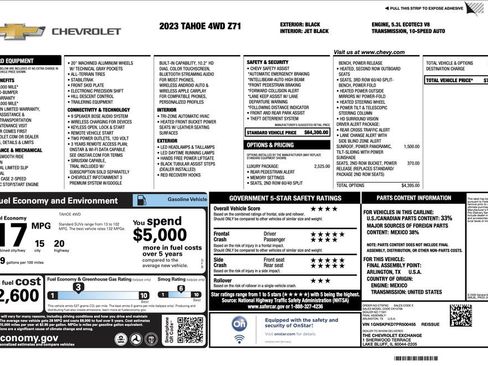 Certified 2023 Chevrolet Tahoe Z71 w/ Luxury Package AWD/4WD image 3