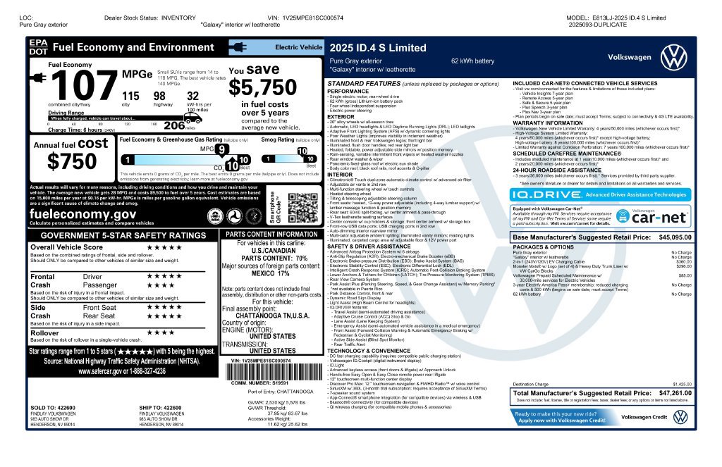 Used 2025 Volkswagen ID.4 S Limited RWD image 6