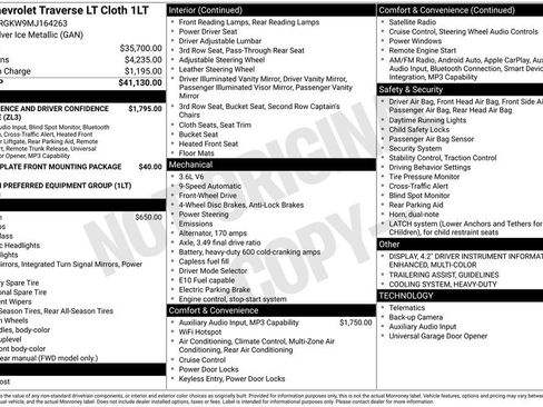 Used 2021 Chevrolet Traverse LT FWD image 4