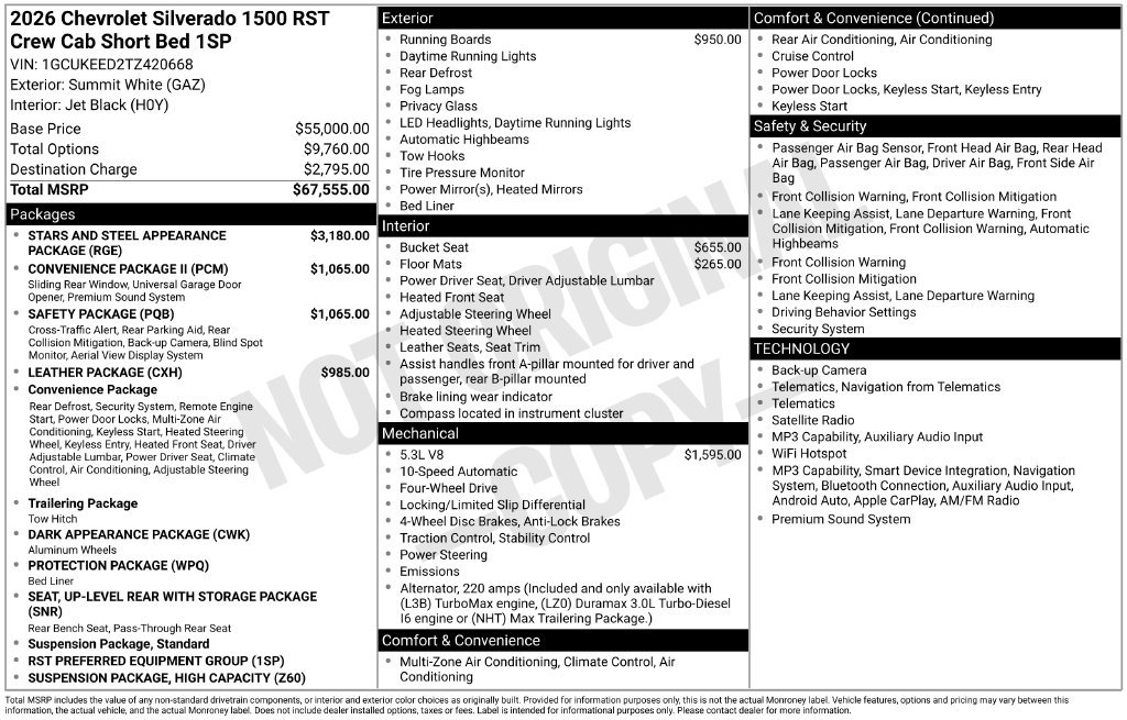 New 2026 Chevrolet Silverado 1500 RST AWD/4WD image 22