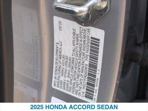 Certified 2025 Honda Accord LX image 26