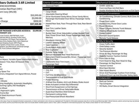 Used 2016 Subaru Outback 3.6R Limited image 4