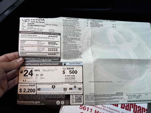 Used 2014 Toyota Avalon Limited image 76