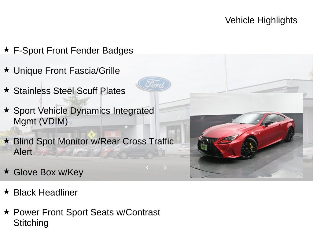 Used 2015 Lexus RC 350 w/ F Sport w/Summer Tires RWD image 27