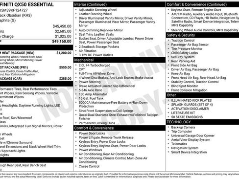 Used 2019 INFINITI QX50 Essential w/ Premium Heat Package image 37