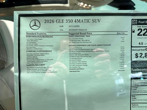 New 2026 Mercedes-Benz GLE 350 4MATIC image 17