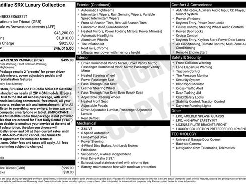 Used 2014 Cadillac SRX Luxury w/ Driver Awareness Package FWD image 2
