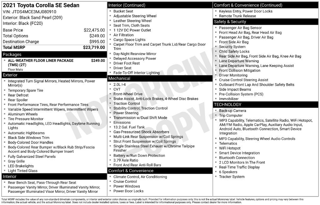 Certified 2021 Toyota Corolla SE FWD image 21
