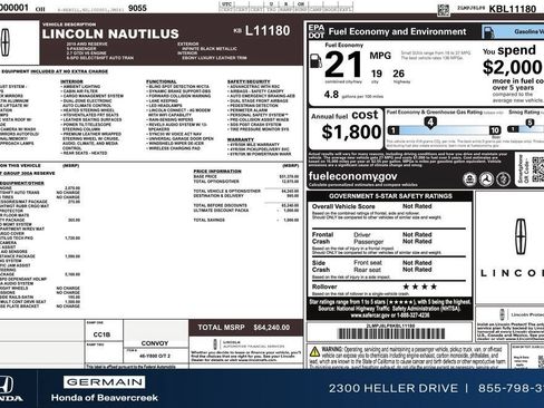 Used 2019 Lincoln Nautilus Reserve w/ Ultimate Package AWD/4WD image 31