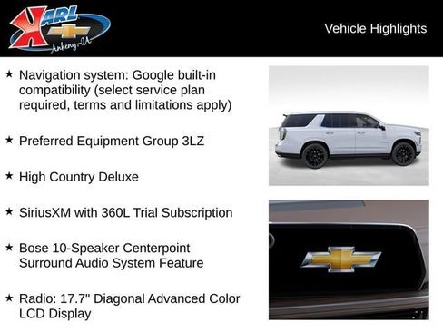 New 2026 Chevrolet Tahoe High Country AWD/4WD image 3