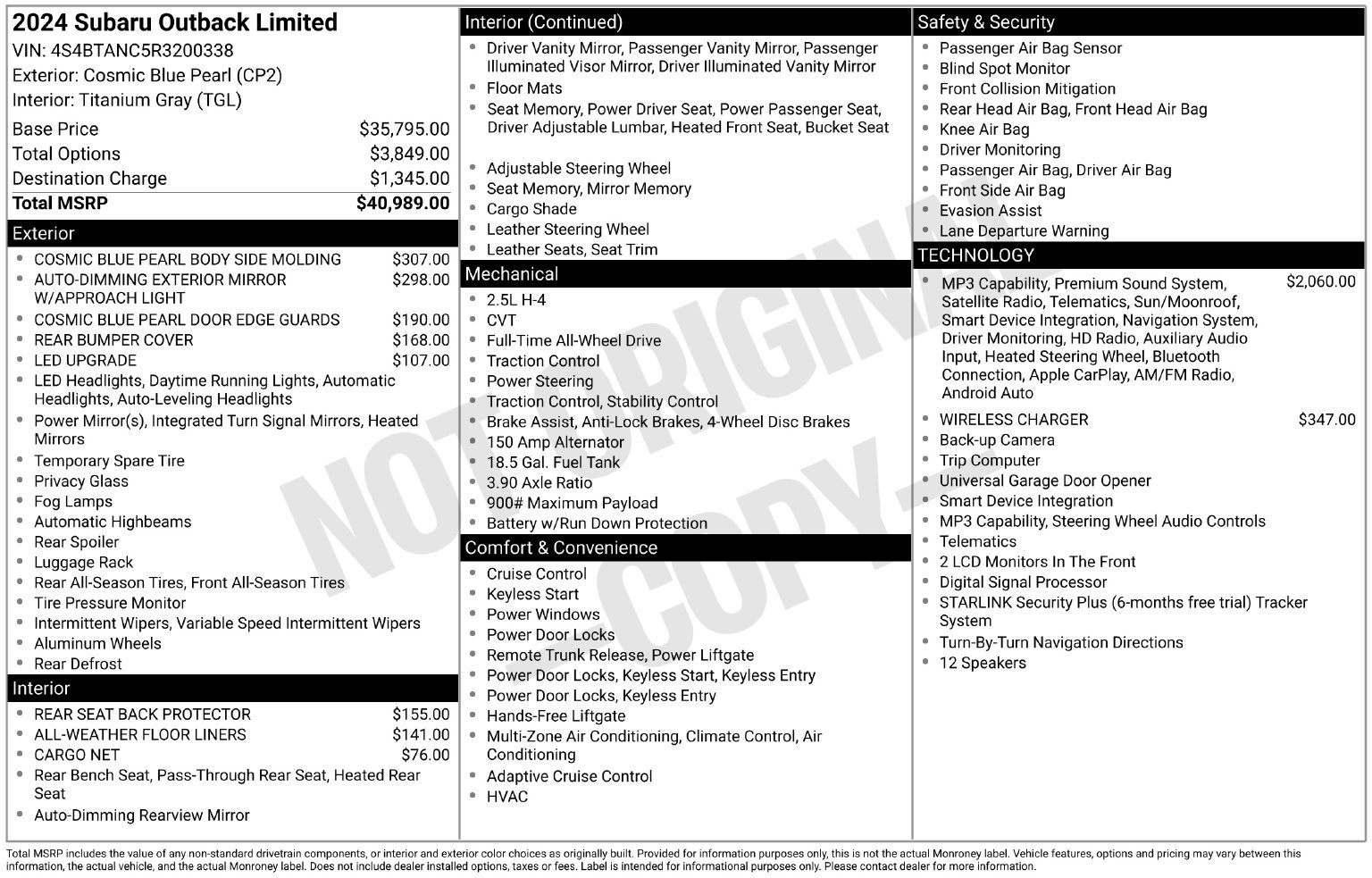 Certified 2024 Subaru Outback Limited AWD/4WD image 35
