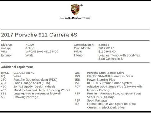Used 2017 Porsche 911 Carrera 4S image 7