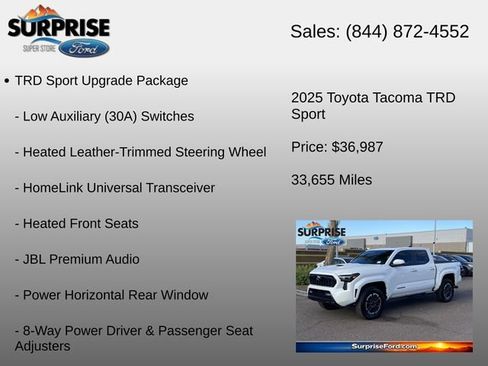 Used 2025 Toyota Tacoma TRD Sport w/ TRD Sport Upgrade Package AWD/4WD image 6