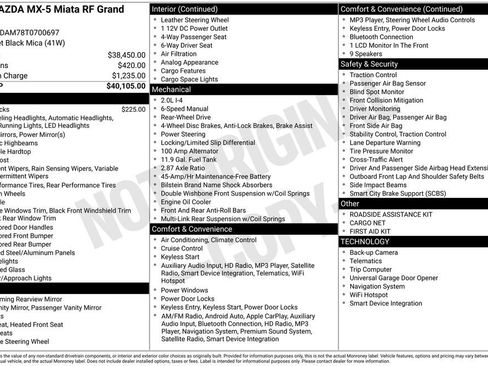 New 2026 MAZDA MX-5 Miata RF Grand Touring image 40