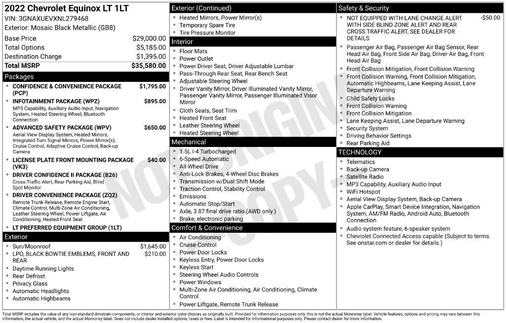 Certified 2022 Chevrolet Equinox LT AWD/4WD image 12