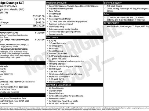 Used 2005 Dodge Durango SLT w/ Family Value Group AWD/4WD image 4