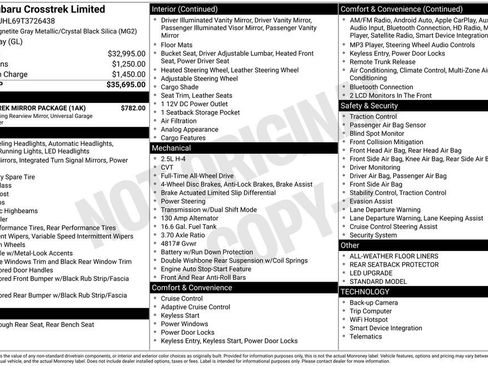New 2026 Subaru Crosstrek 2.5i Limited w/ Crosstrek Mirror Package image 40