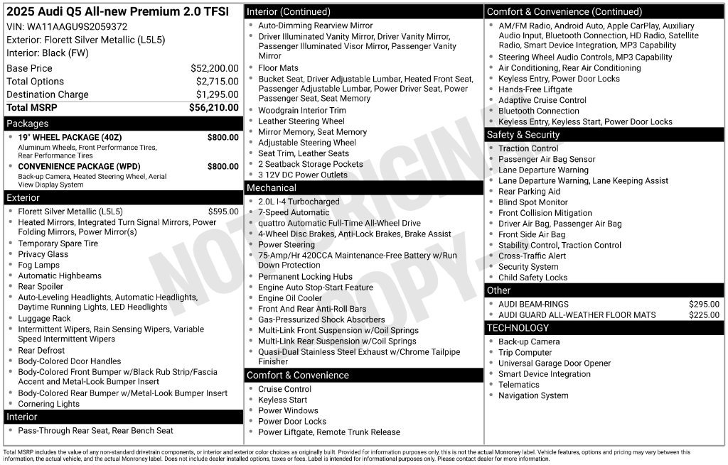 Certified 2025 Audi Q5 Premium w/ Convenience Package AWD/4WD image 6