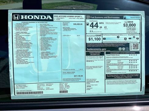 New 2026 Honda Accord Sport image 14