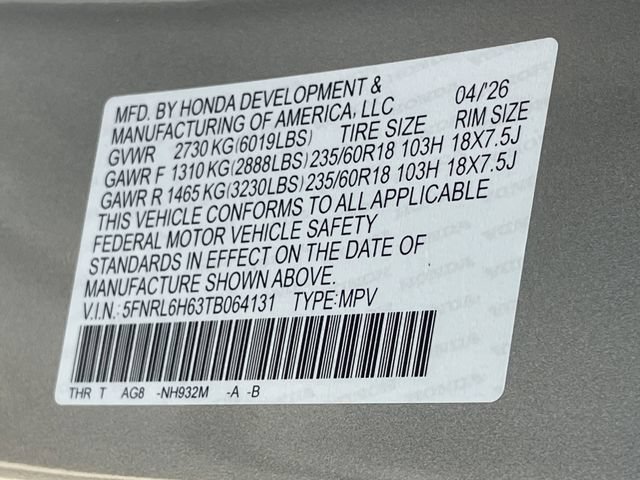 New 2026 Honda Odyssey EX-L image 28