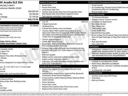 Used 2020 GMC Acadia SLE w/ Driver Convenience Package image 6