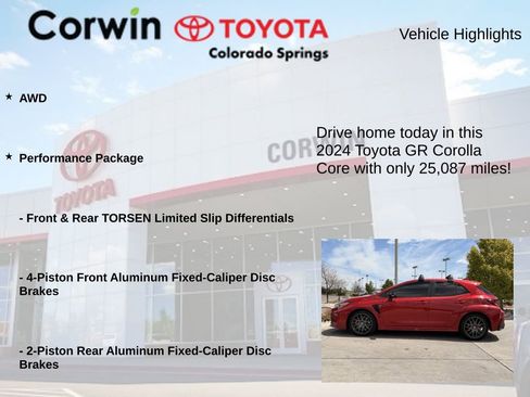 Used 2024 Toyota Corolla GR w/ Performance Package AWD/4WD image 7