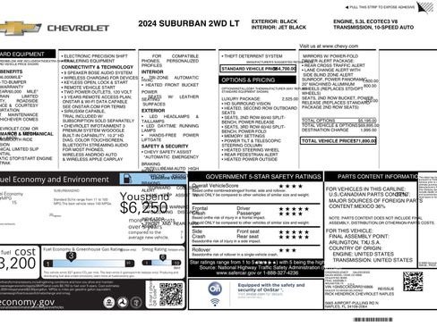 Used 2024 Chevrolet Suburban LT w/ Luxury Package RWD image 78