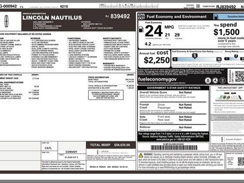 Used 2024 Lincoln Nautilus Premier w/ Equipment Group 102A AWD/4WD image 30