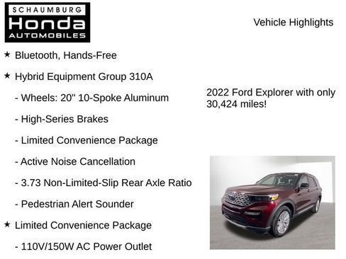 Used 2022 Ford Explorer Limited w/ Hybrid Equipment Group 310A image 3