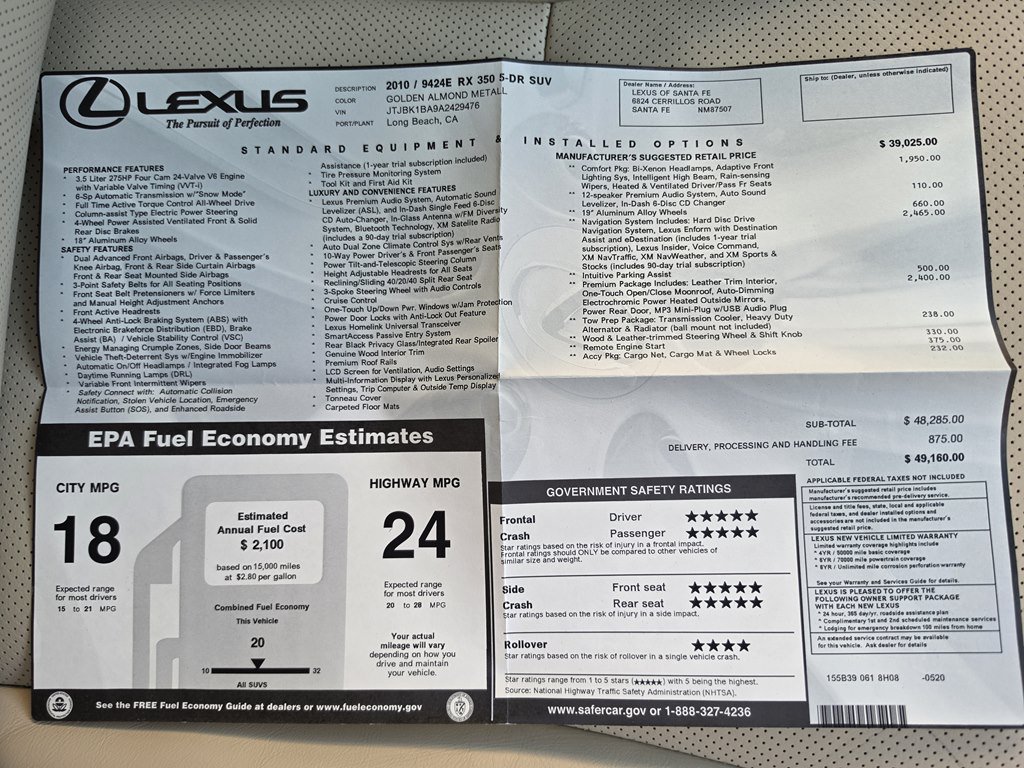 Used 2010 Lexus RX 350 AWD image 15