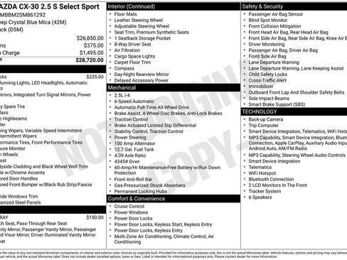 Certified 2025 MAZDA CX-30 AWD 2.5 S w/ Select Sport Pkg image 6