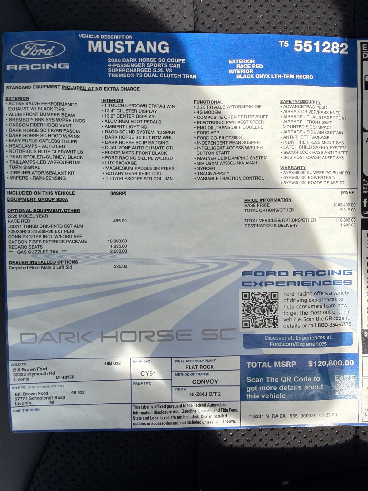 Used 2026 Ford Mustang Dark Horse SC w/ Carbon Fiber Exterior Package RWD image 22