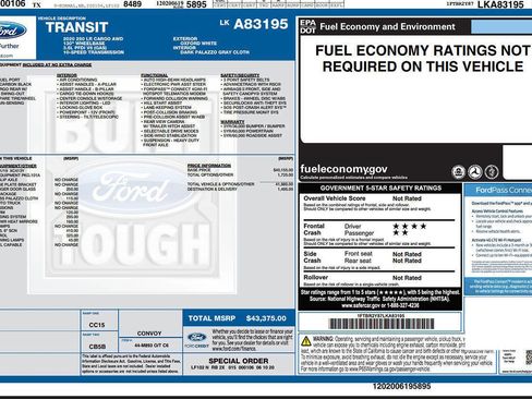 Used 2020 Ford Transit 250 Low Roof AWD image 7