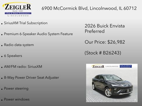 New 2026 Buick Envista Preferred w/ Convenience I Package FWD image 12