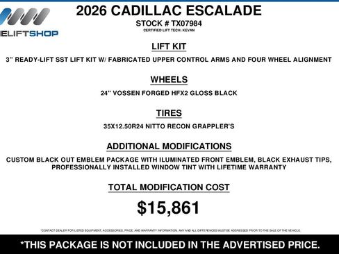 Used 2026 Cadillac Escalade ESV Sport w/ LPO, ONYX Package image 2