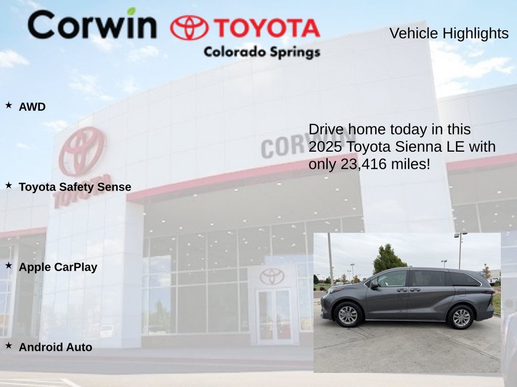 Used 2025 Toyota Sienna LE AWD/4WD image 6