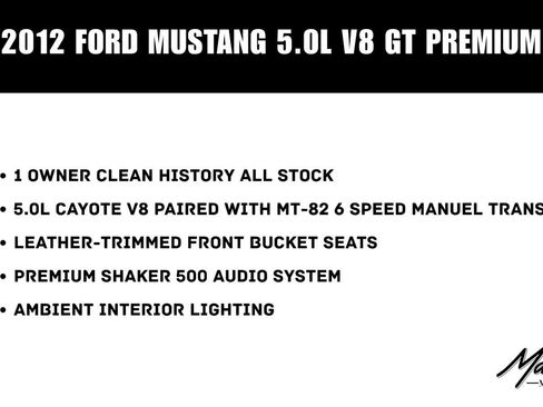 Used 2012 Ford Mustang GT Premium w/ Security Pkg RWD image 2