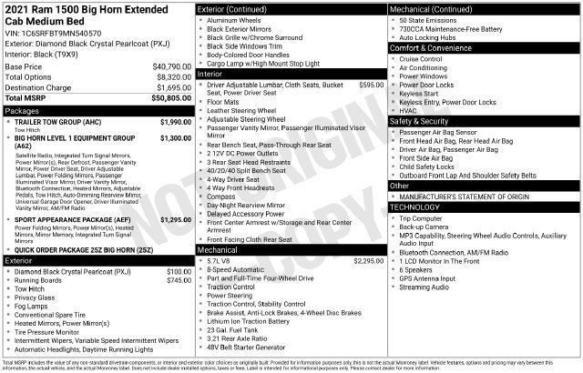 Used 2021 RAM 1500 Big Horn w/ Trailer Tow Group AWD/4WD image 2