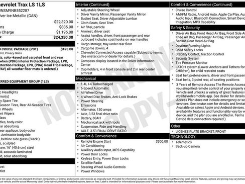 Used 2022 Chevrolet Trax LS w/ Tint and Cruise Package AWD/4WD image 5
