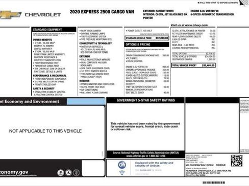 Used 2020 Chevrolet Express 2500 w/ Driver Convenience Package image 4
