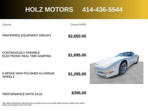 Used 2002 Chevrolet Corvette Convertible w/ Preferred Equipment Group2 RWD image 5