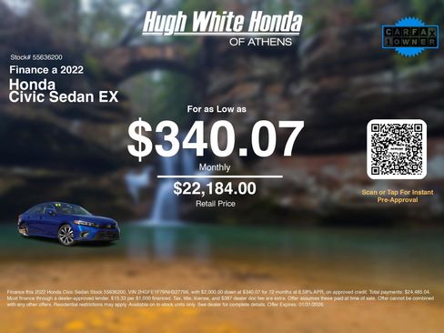 Used 2022 Honda Civic EX image 3