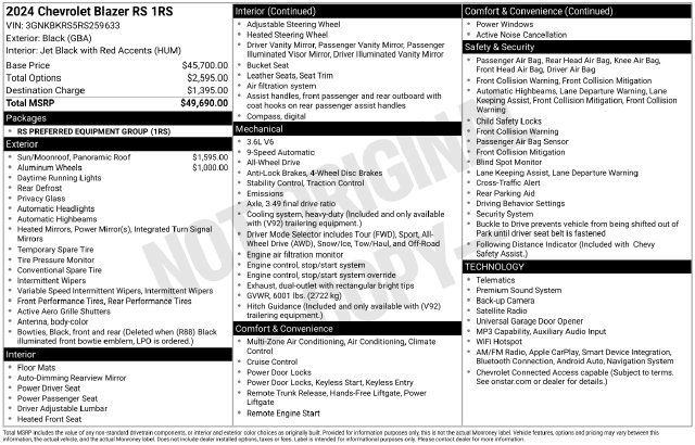 Used 2024 Chevrolet Blazer RS AWD/4WD image 4