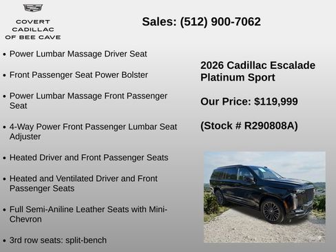 Used 2026 Cadillac Escalade Platinum Sport w/ LPO, Floor Liner Package image 36