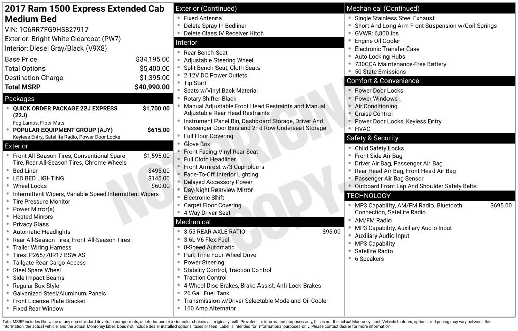 Used 2017 RAM 1500 Express AWD/4WD image 2