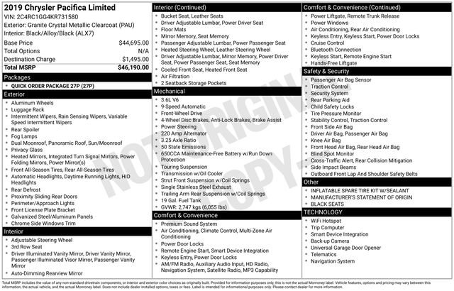 Used 2019 Chrysler Pacifica Limited FWD image 31