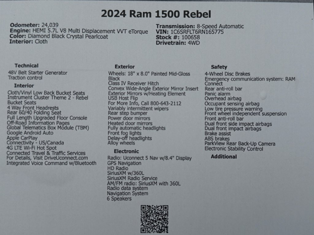 Used 2024 RAM 1500 Rebel AWD/4WD image 49