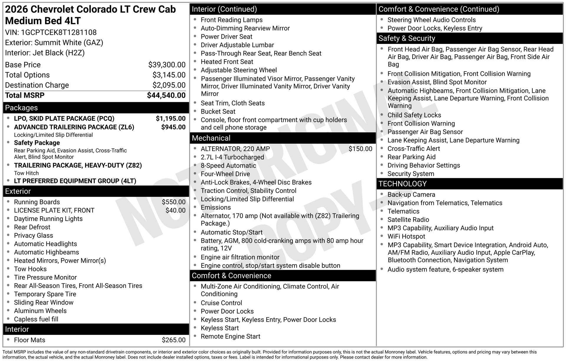 New 2026 Chevrolet Colorado LT w/ LPO, Skid Plate Package AWD/4WD image 5