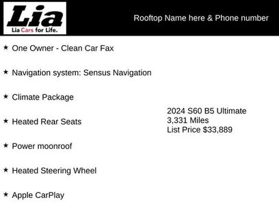 Used 2024 Volvo S60 B5 Ultimate w/ Climate Package