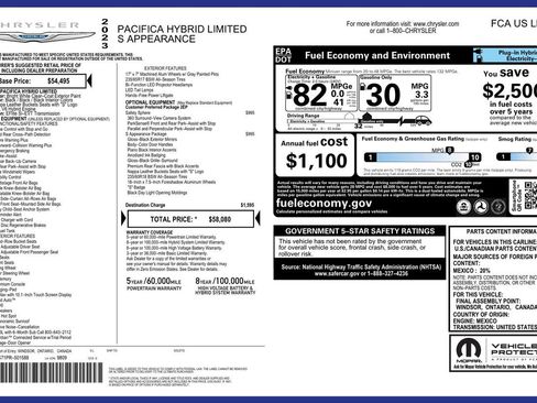 Used 2023 Chrysler Pacifica Limited w/ S Appearance Package image 61